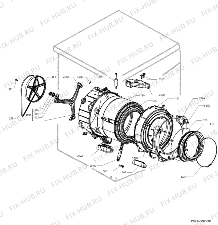 Взрыв-схема стиральной машины Faure FWH7140P - Схема узла Functional parts 267